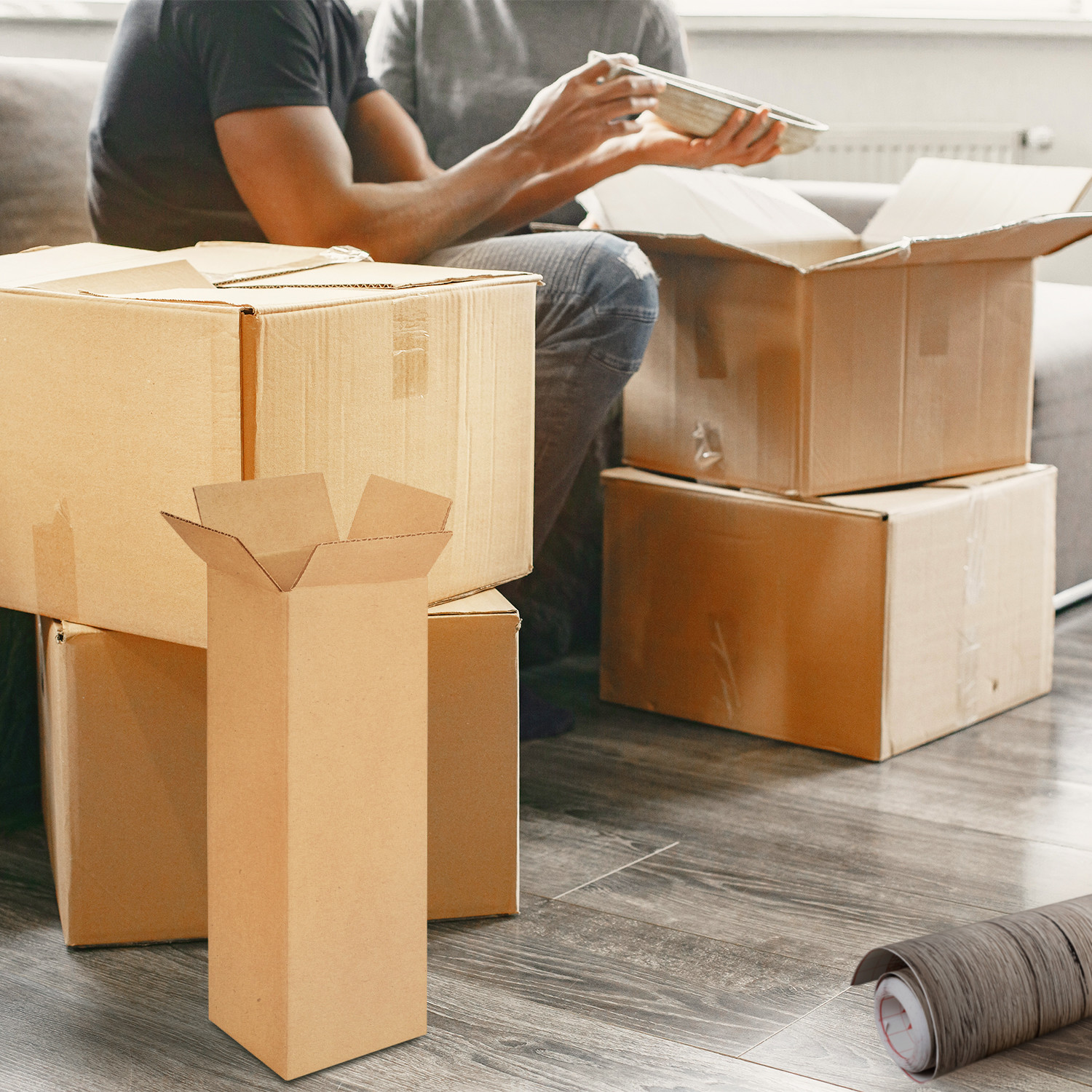 25-Pack Long Corrugated Cardboard Boxes 16x8x8 Inches - Heavy Duty Shipping, Moving & Storage Boxes Made In USA