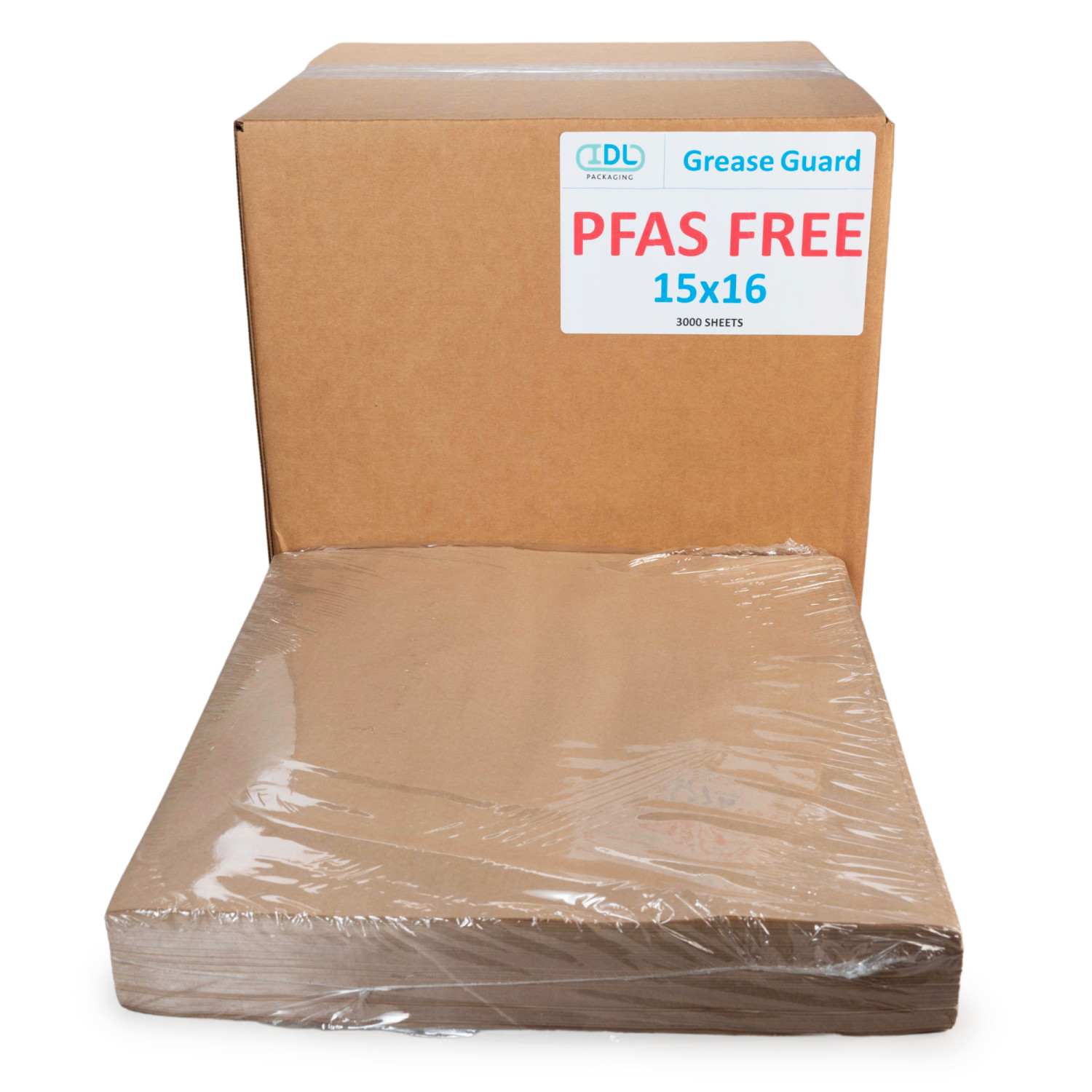 15 x 16 PFAS-Free, Grease-Proof Paper Sheets, Natural Kraft buy