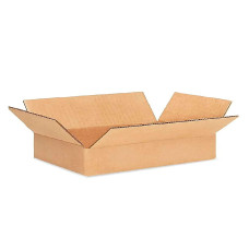 15"L x 15”W x 3"H Flat Medium Cardboard Box for Moving, Shipping or Storage, 100% Recyclable, Brown