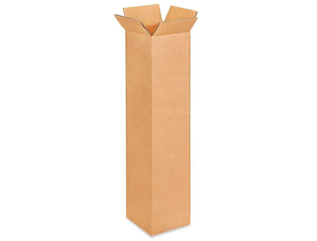 6"L x 6"W x 36"H Tall Cardboard Box for Moving, Shipping, Storage, 100% Recyclable, Brown