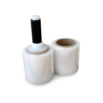 5" x 1000' 80 gauge Bundling Stretch Wrap Rolls with Plastic Handle, Clear