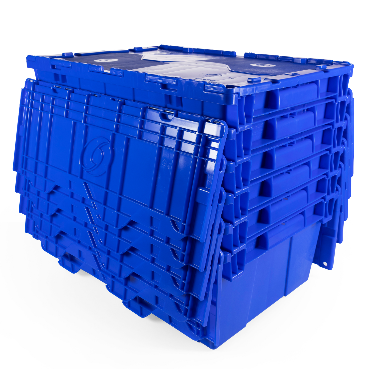 10-Gallon Industrial Plastic Tote with Hinged Lids, Blue - Heavy-Duty Large 22" L x 15" W x 9" H Container 10-Gallon Industrial Plastic Tote with Hinged Lids, Blue - Heavy-Duty Large 22" L x 15" W x 9" H Container 3