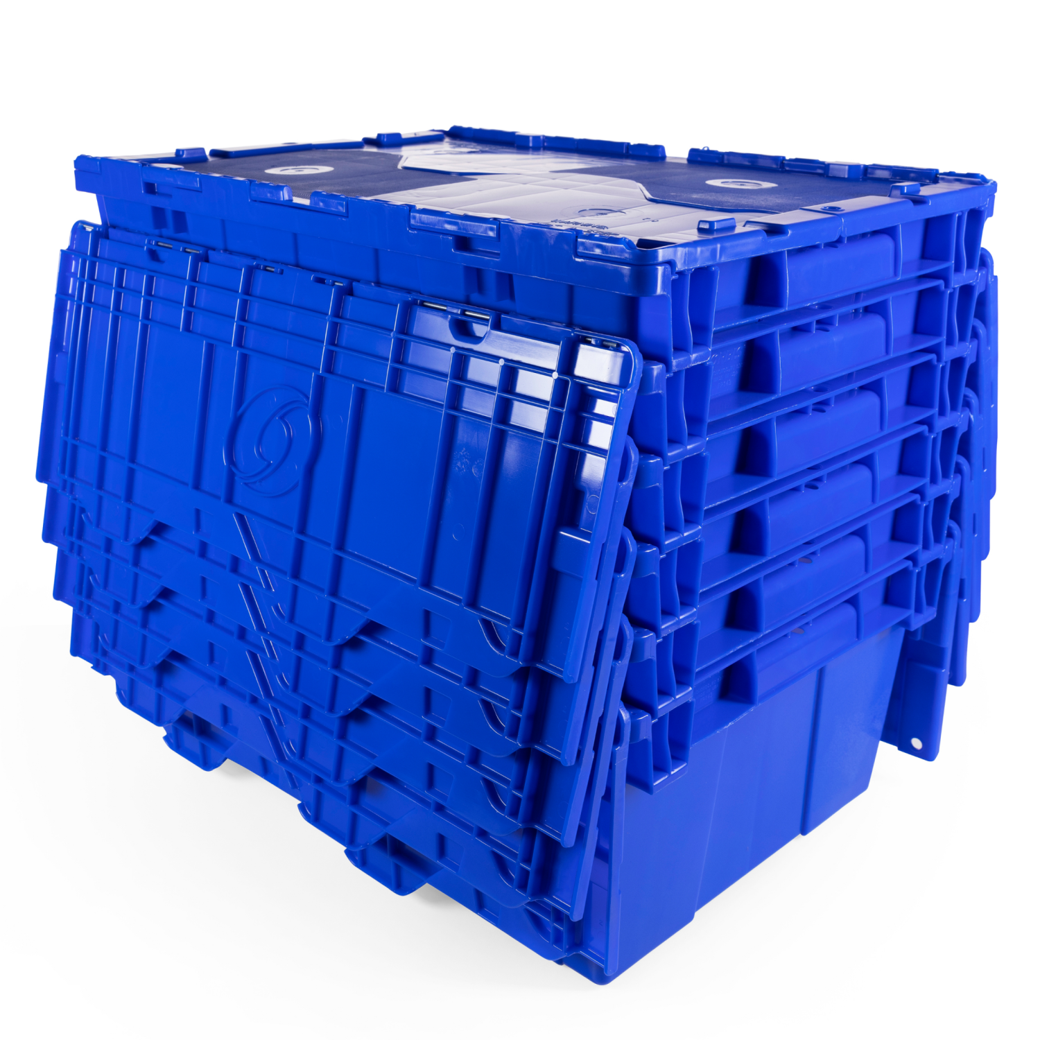 10 Gallon Industrial Plastic Tote with Hinged Lids Blue Heavy Duty Large 22 L x 15 W x 9 H Container buy in stock in U.S. in IDL Packaging