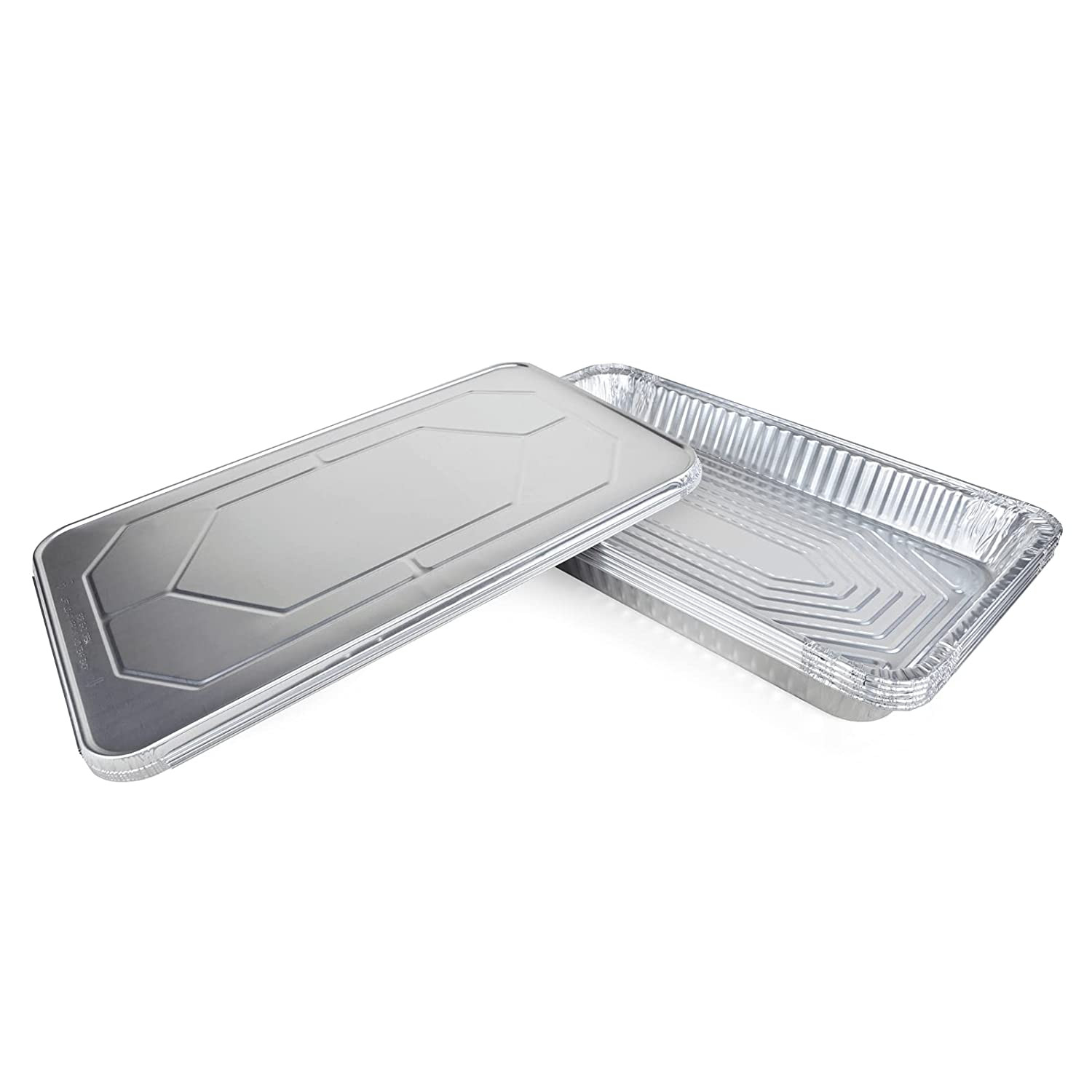 Aluminum Foil Pans 21x13 (15 Pack) Full Size Disposable Trays for