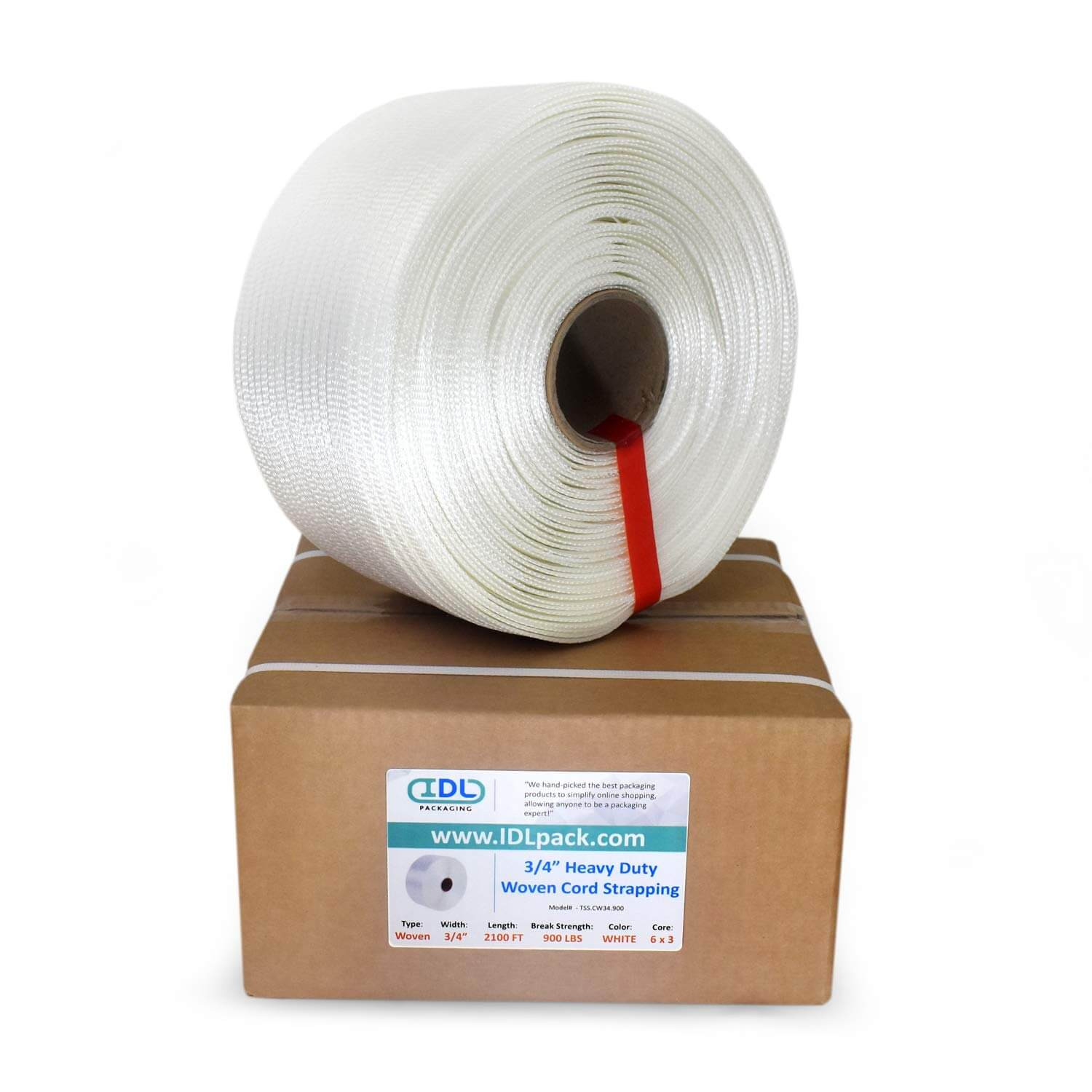 Standard 3/4" Woven Cord Strapping Kit, 900 or 1830 or 2425 lbs. Break Strength Standard 3/4" Woven Cord Strapping Kit, 900 or 1830 or 2425 lbs. Break Strength 3