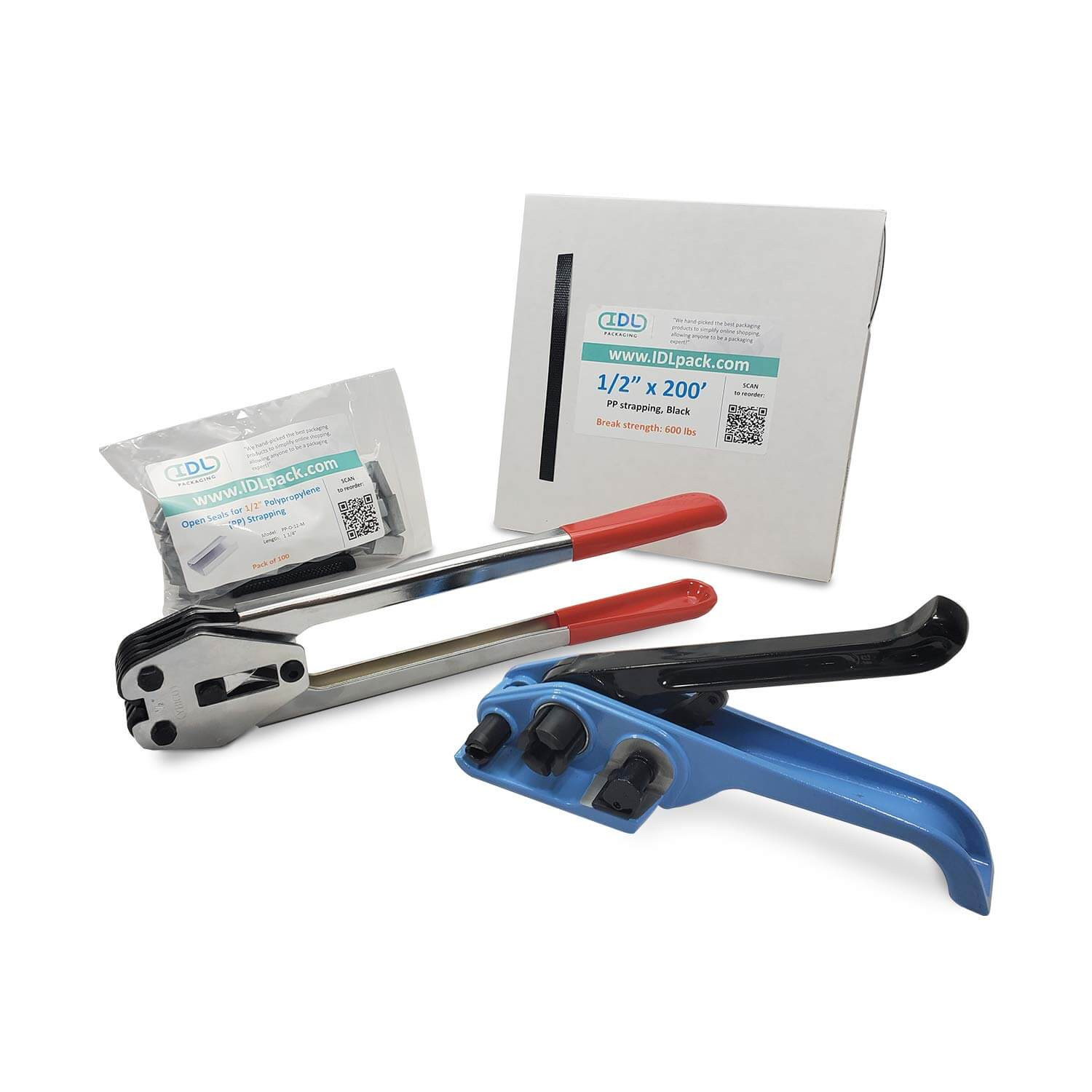 Portable 1/2" Polypropylene (PP) Strapping Kit, 600 lbs Break Strength 1