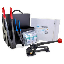1/2", 5/8" or 3/4" Strap Width Portable Steel Strapping Kit with Dispenser