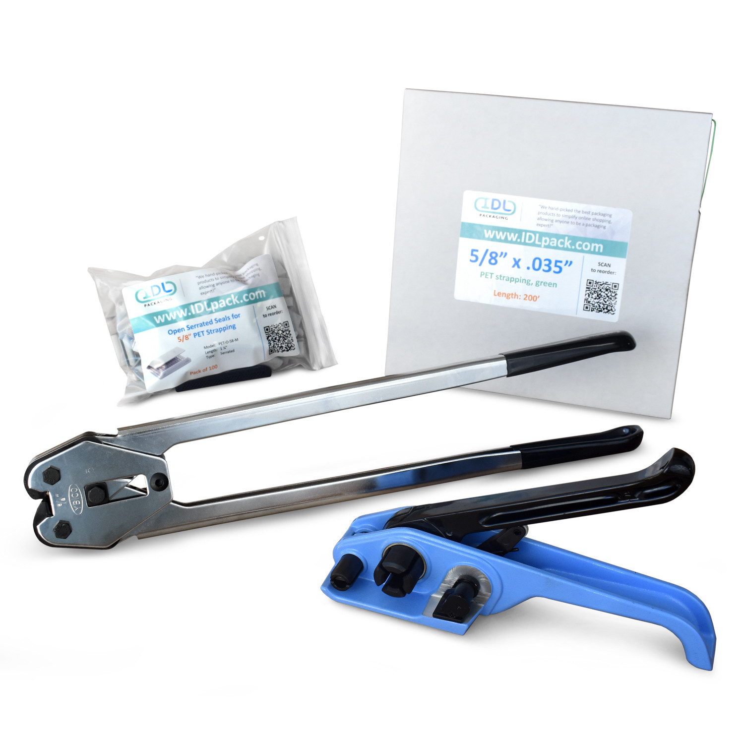 Portable 5/8" Polyester (PET) Strapping Kit, 1400 lbs. Break Strength Portable 5/8" Polyester (PET) Strapping Kit, 1400 lbs. Break Strength