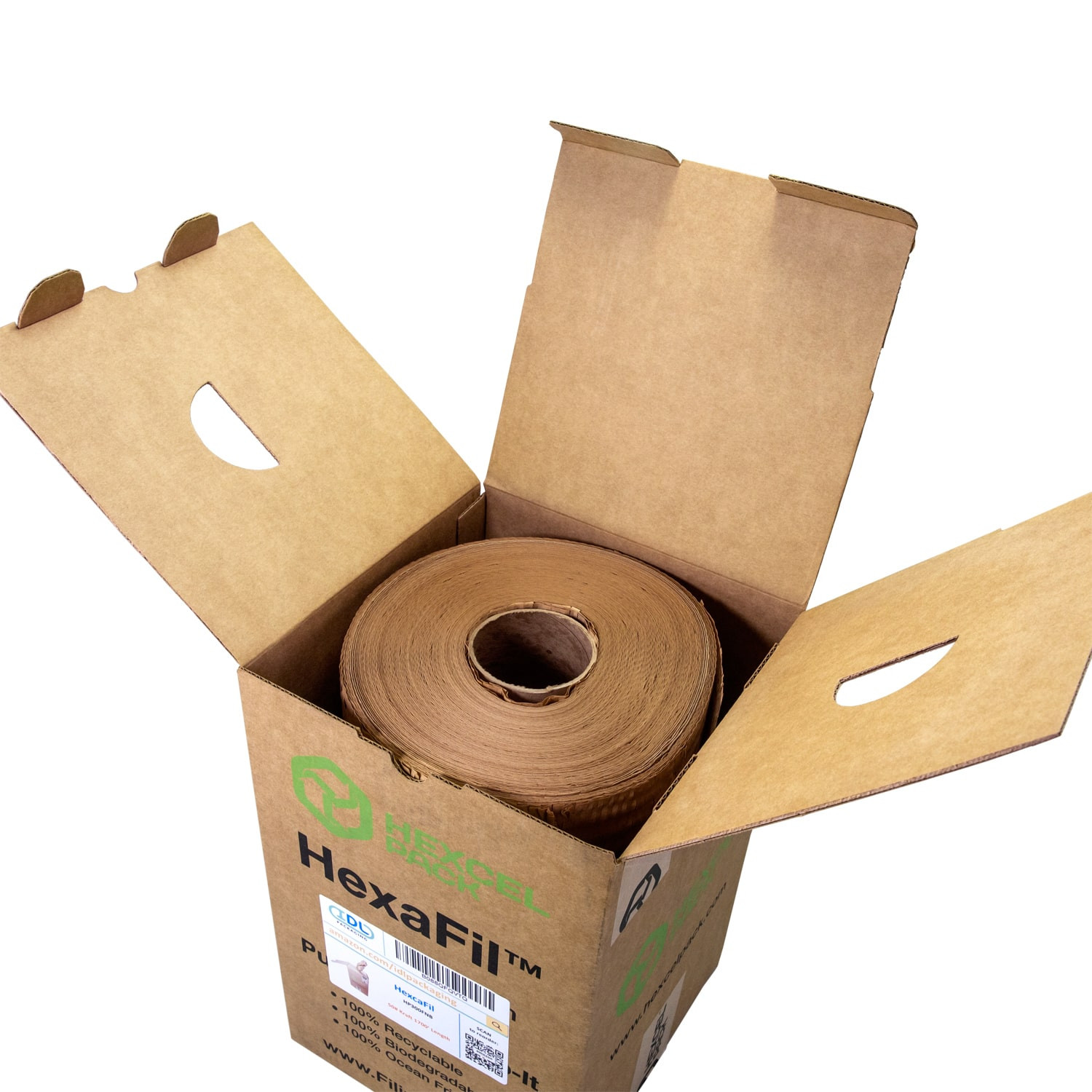 Idl Packaging HexaFil Honeycomb Packing Kraft Paper 15 x 1700' in Self-Dispensed Box - Patented Cushioning Box Filler for Void Filling, Moving