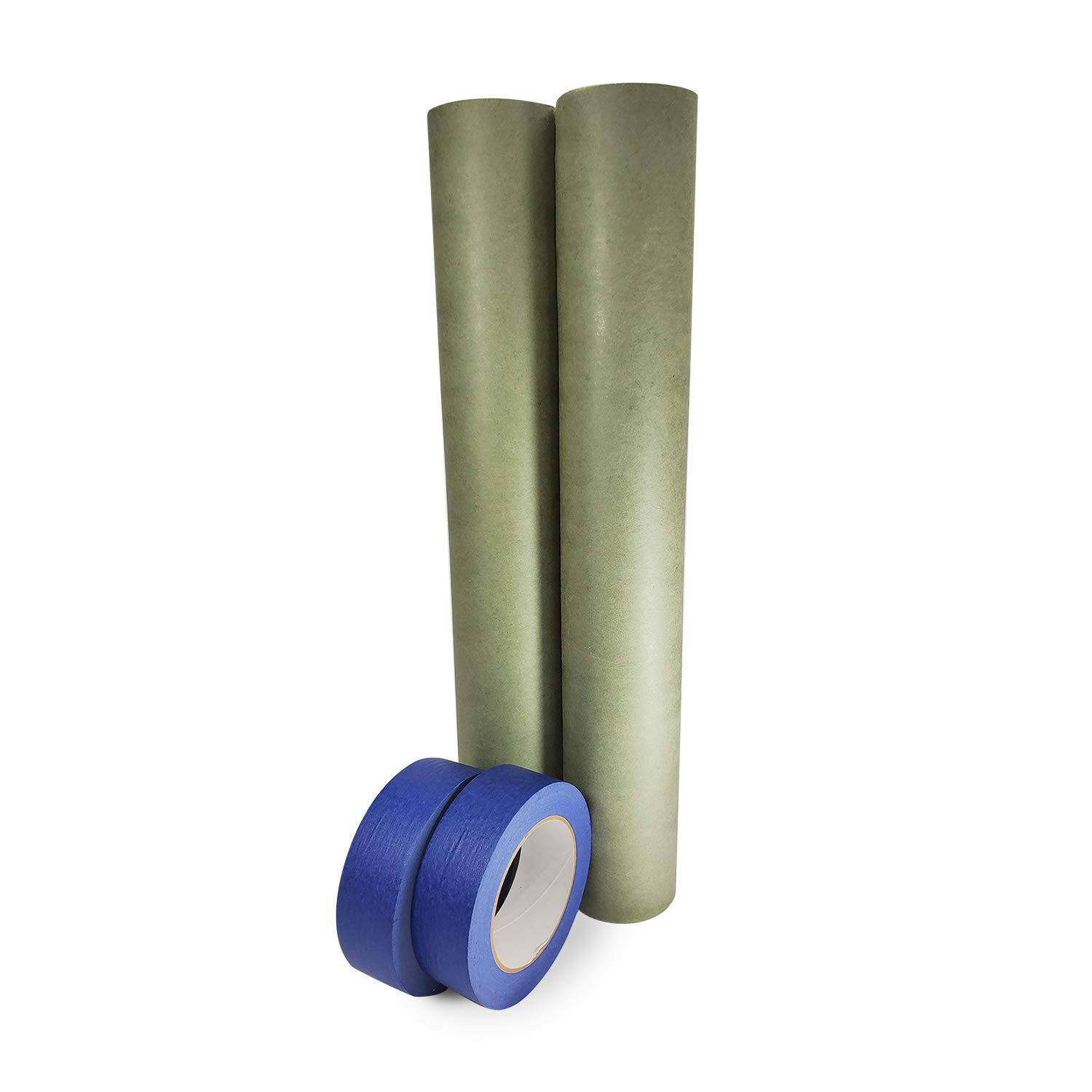 Masking Cover Set 1 1/2x60 yd Masking Painters Tape Roll with 12x60 yd  Masking Kraft Paper Roll and Masking Dispenser buy in stock in U.S. in IDL  Packaging