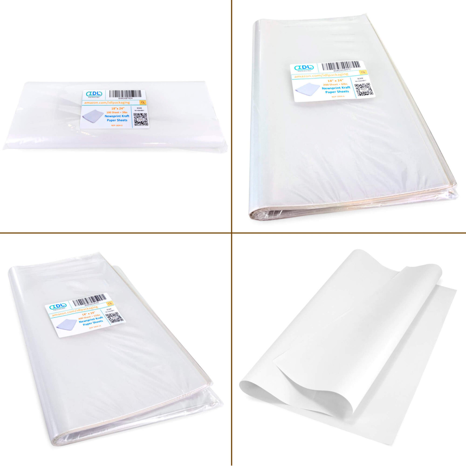 24 x 36 Newsprint Kraft Paper Sheets buy in stock in U.S. in IDL Packaging