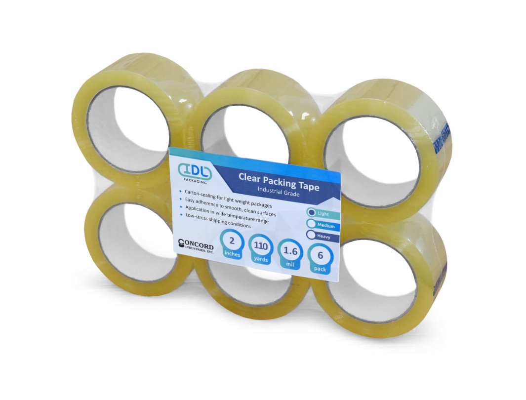Concord Packing Tape 2" x 110 Yards, Clear (Pack of 6)