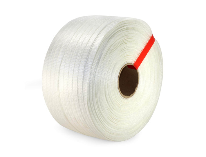 Woven Polyester Cord Strapping White 3/4” x 2500' Tensile Strength