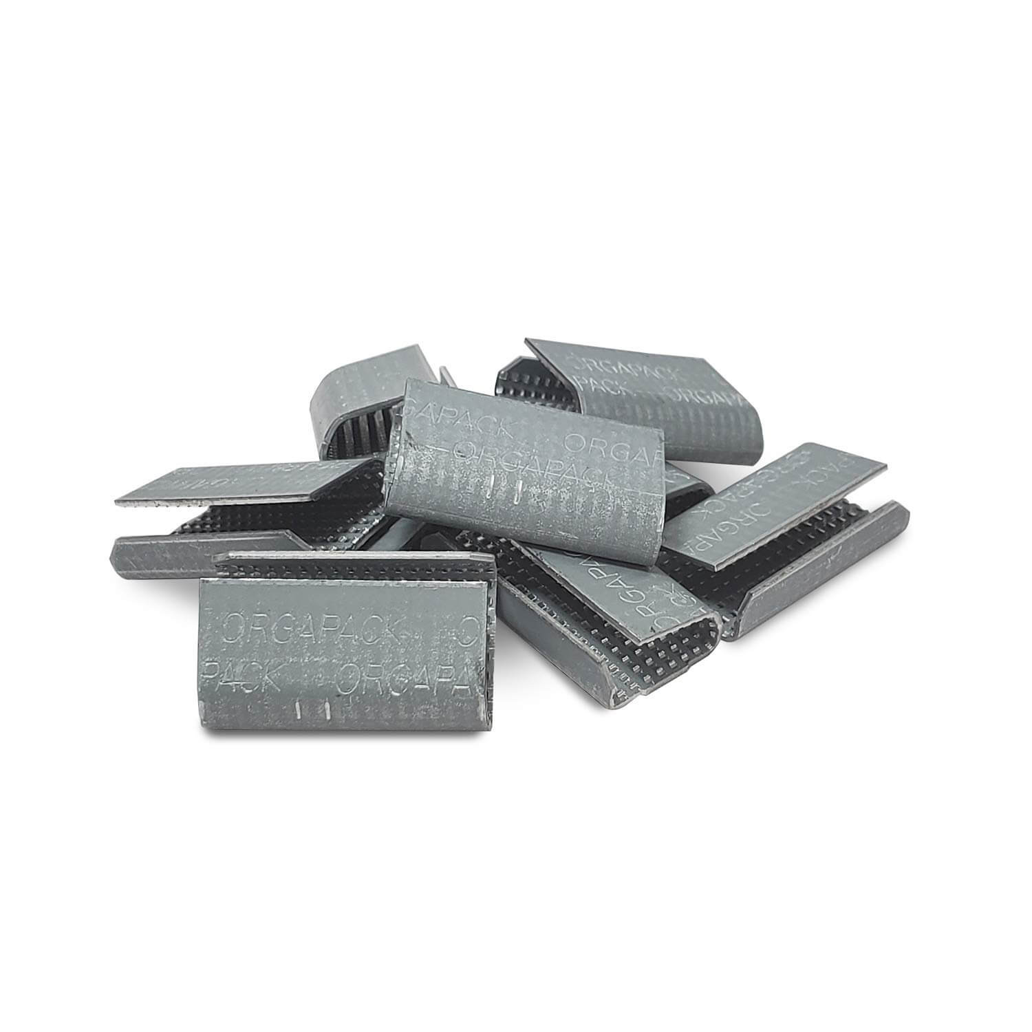 U.S. Solid 200pcs Packaging Strapping Open Serrated Seals for 5/8 Strap Width Polyester (PET) Strapping, Banding Strapping Clips Plastic Poly Strapping Metal