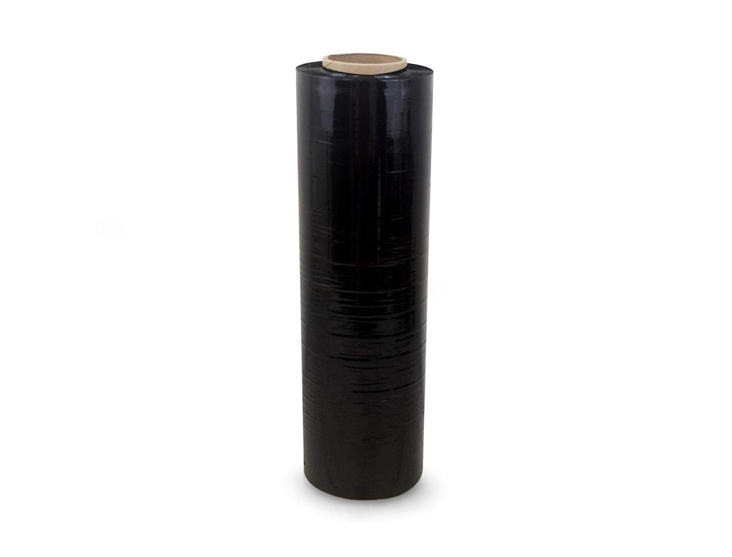 4 Rolls Black Hand Pallet Shrink Wrap Plastic Stretch Film 18 Wide X 1500 Ft 80 Gauge 