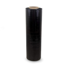 18" x 1500' 80 Gauge Hand Stretch/Shrink Film Roll, Black 
