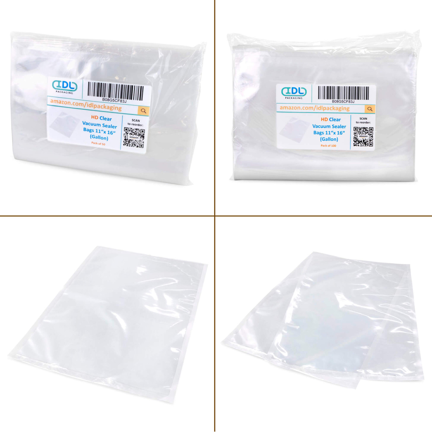 11 x 16 Gallon Clear Heavy Duty Vacuum Sealer Bags buy in stock in U.S.  in IDL Packaging