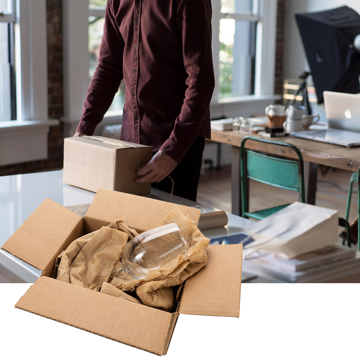 12" x 175' EcoMax™ Kraft Paper Cellulose Wadding in Self-Dispensed Box 12" x 175' EcoMax™ Kraft Paper Cellulose Wadding in Self-Dispensed Box 7