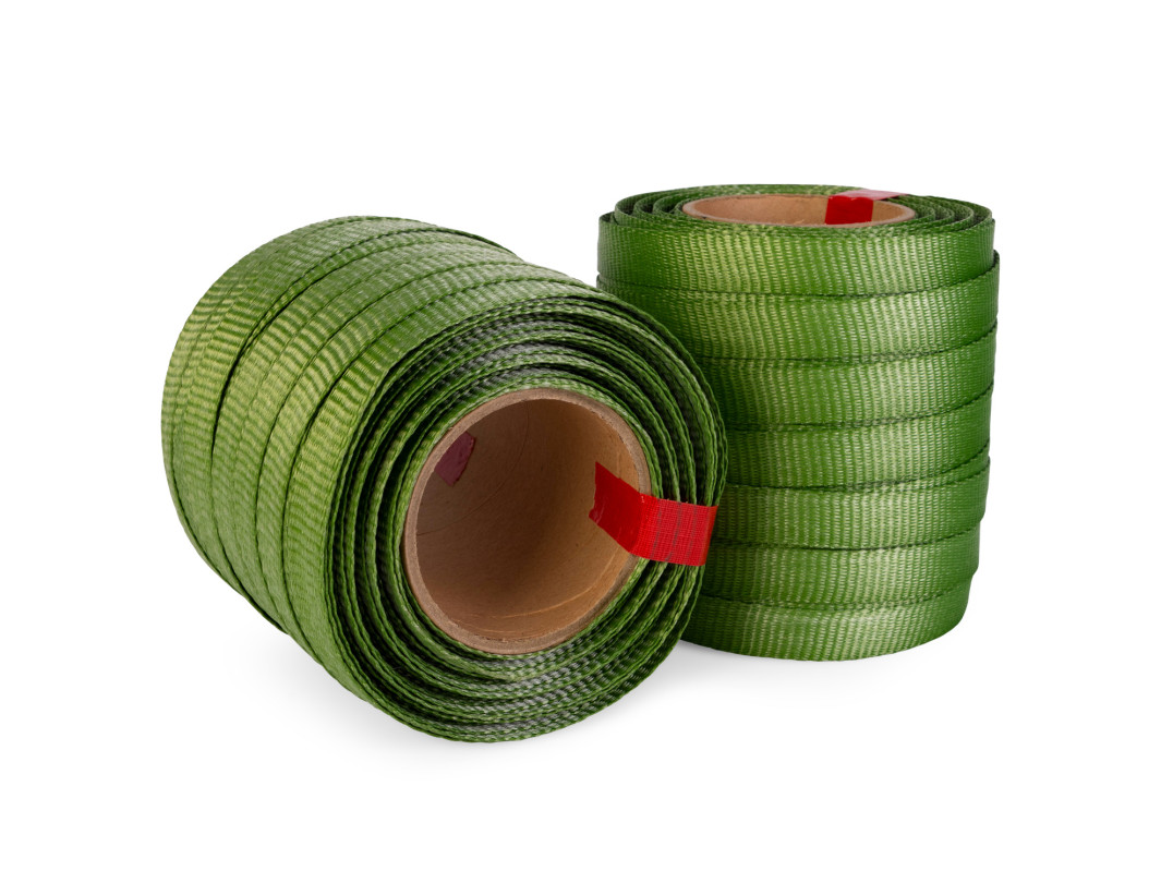 3/4" x 250' Heavy Duty Tree Tie Flat Rope, 1800 lbs Break Strength, Green Color